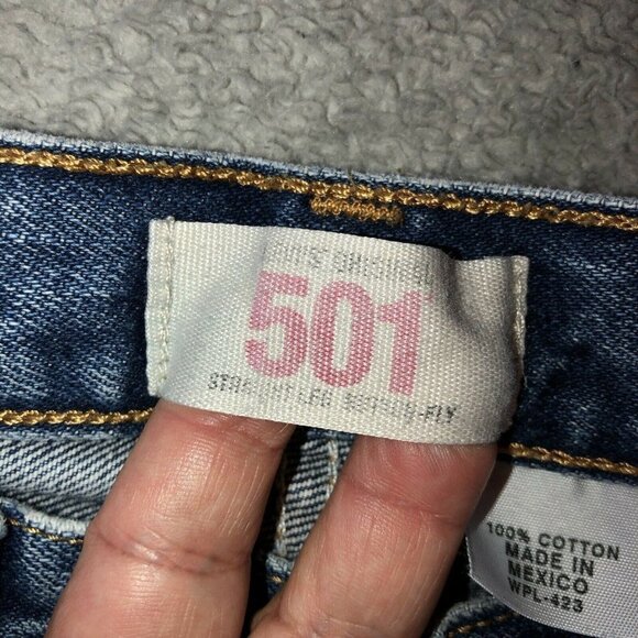 Vintage LEVIS 501 Straight Leg Button Fly Med Stonewash Denim Jeans Sz 34 - Picture 13 of 13